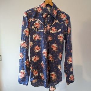 Blue Karman western shirt medium